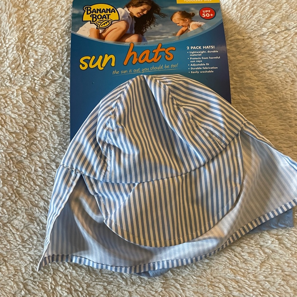 Banana Boat Kids Blue & Striped Sun Hat - toddler size pack of 2 hats